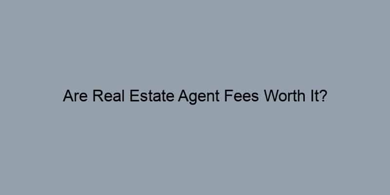 Are Real Estate Agent Fees Worth It?