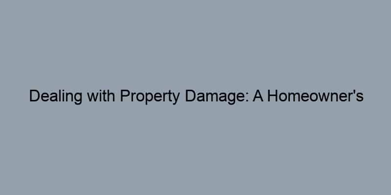 Dealing with Property Damage: A Homeowner's Nightmare
