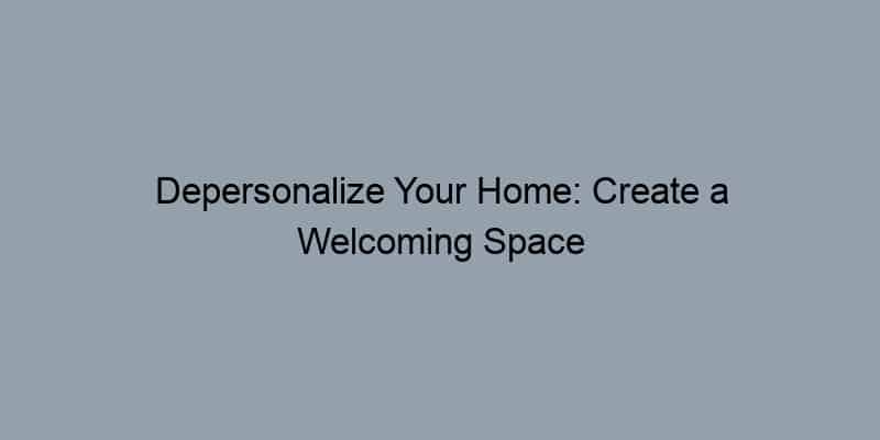Depersonalize Your Home: Create a Welcoming Space for Potential Buyers.