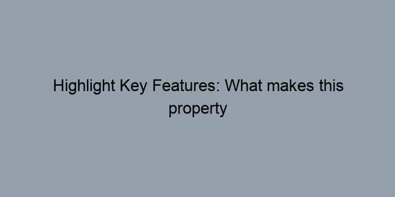Highlight Key Features: What makes this property unique? Emphasize those selling points.