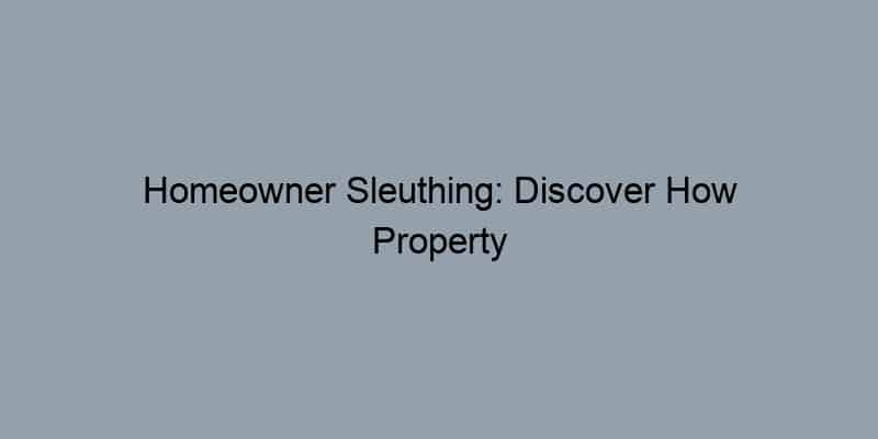Homeowner Sleuthing: Discover How Property Records Can Lead You to Hidden Gems