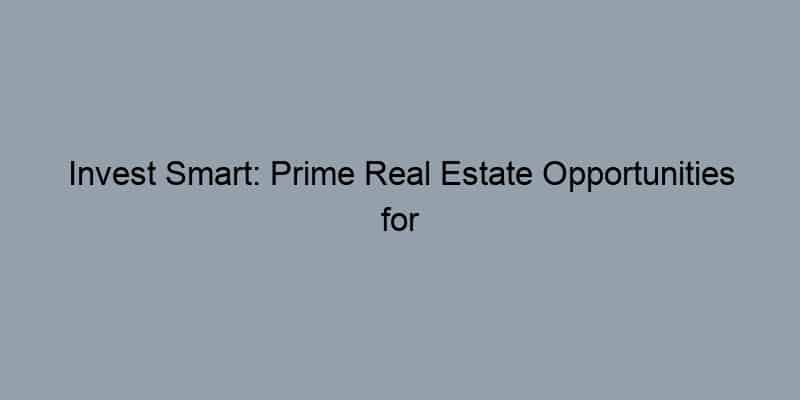 Invest Smart: Prime Real Estate Opportunities for Investors