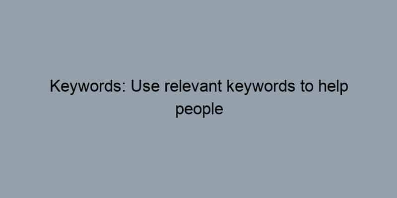 Keywords: Use relevant keywords to help people find the article in search results.