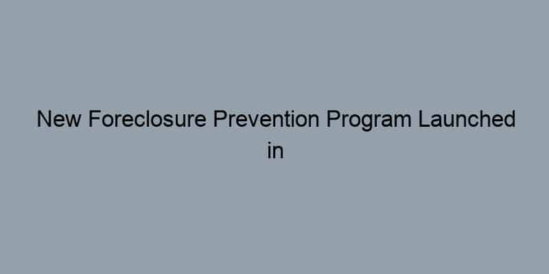 New Foreclosure Prevention Program Launched in [City/County]