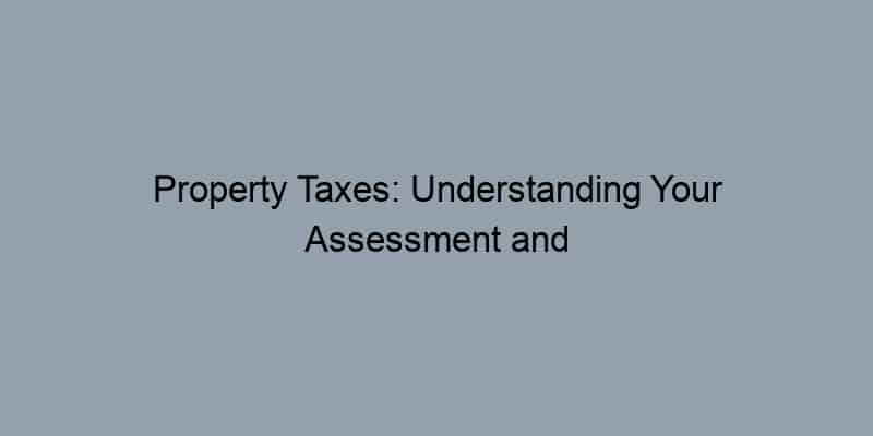 Property Taxes: Understanding Your Assessment and How to Appeal