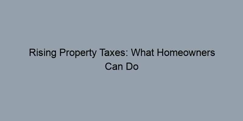 Rising Property Taxes: What Homeowners Can Do