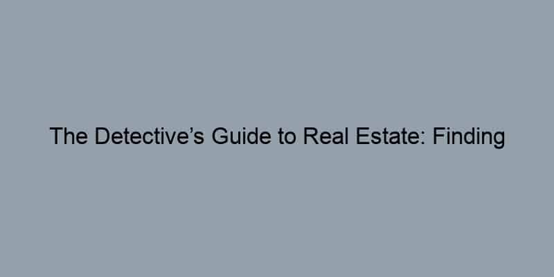 The Detective’s Guide to Real Estate: Finding Property Owners Through Public Records