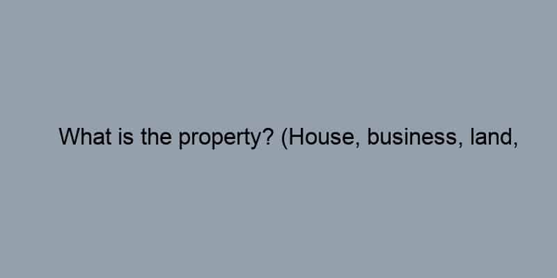 What is the property? (House, business, land, etc.)