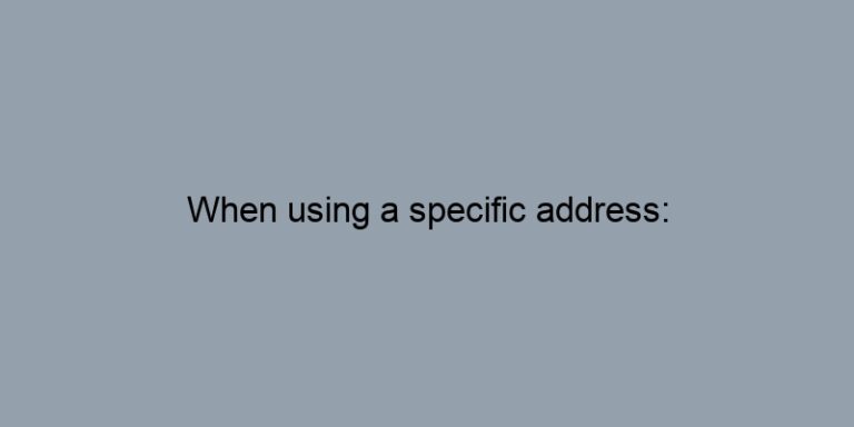 When using a specific address: - Official Property Records
