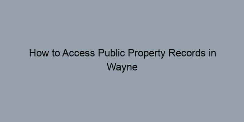How to Access Public Property Records in Wayne County, Michigan by Address