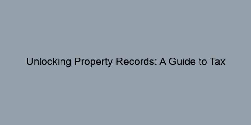 Unlocking Property Records: A Guide to Tax Assessor Parcel Search