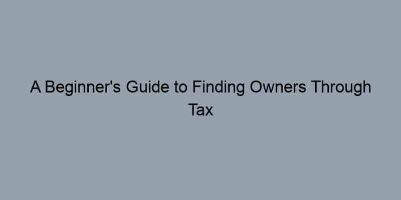 A Beginner's Guide to Finding Owners Through Tax Assessor Websites