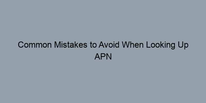 Common Mistakes to Avoid When Looking Up APN Owners