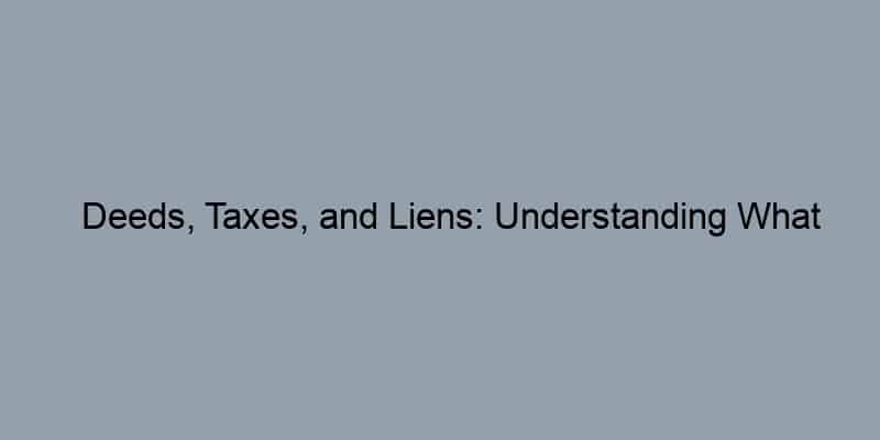 Deeds, Taxes, and Liens: Understanding What You’ll Find in Public Records