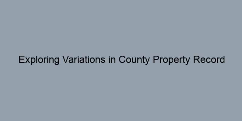 Exploring Variations in County Property Record Accessibility