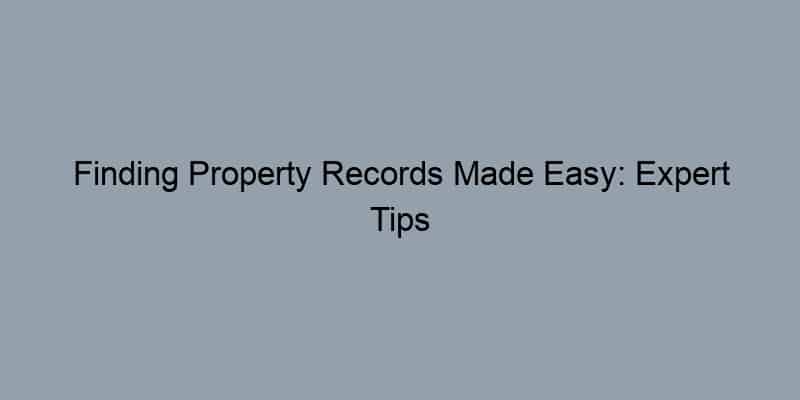 Finding Property Records Made Easy: Expert Tips for GIS Parcel Searches