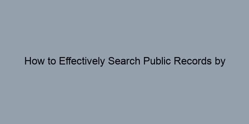 How to Effectively Search Public Records by Address or Parcel/APN