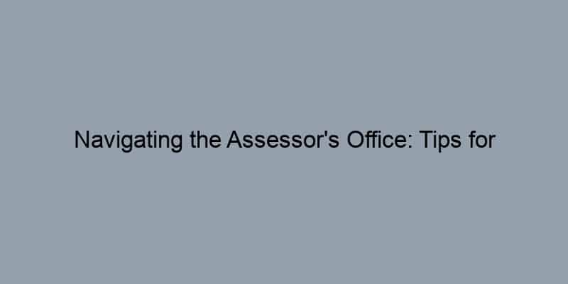 Navigating the Assessor’s Office: Tips for Accessing Public Records