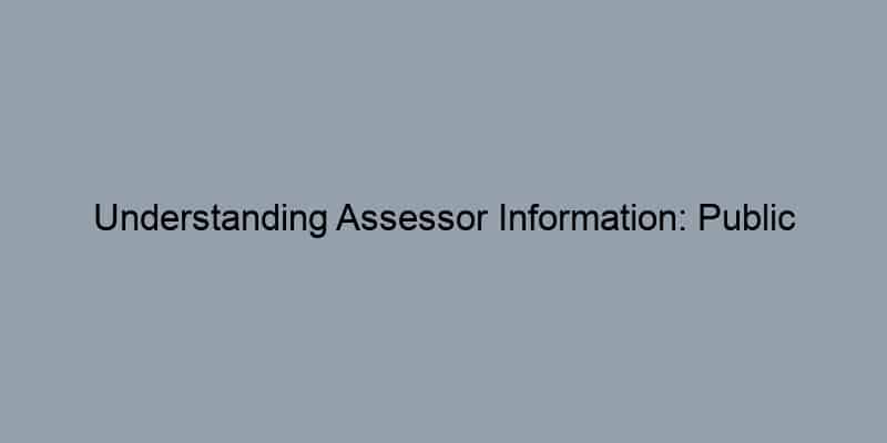 Understanding Assessor Information: Public Property Records in Los Angeles County, California