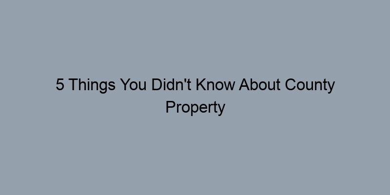 5 Things You Didn't Know About County Property Lookups 5 Things You Didn't Know About County Property Lookups