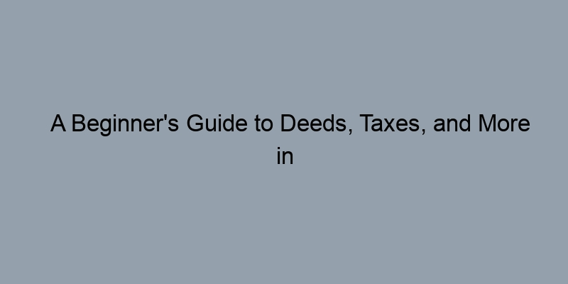 A Beginner's Guide to Deeds, Taxes, and More in Online Property Records A Beginner's Guide to Deeds, Taxes, and More in Online Property Records