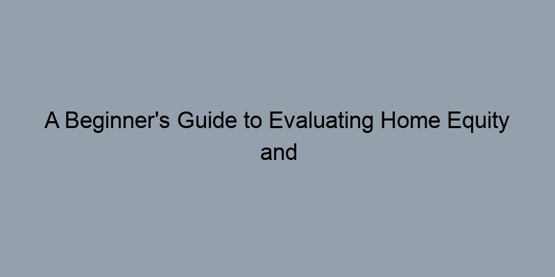 A Beginner's Guide to Evaluating Home Equity and LTV Ratios A Beginner's Guide to Evaluating Home Equity and LTV Ratios