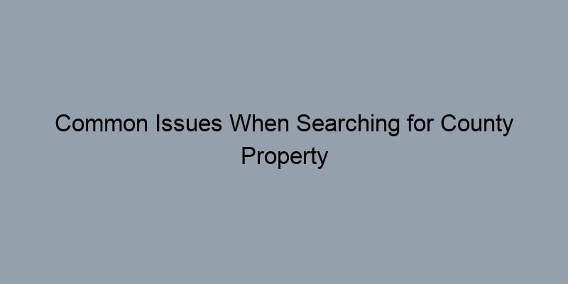 Common Issues When Searching for County Property Records