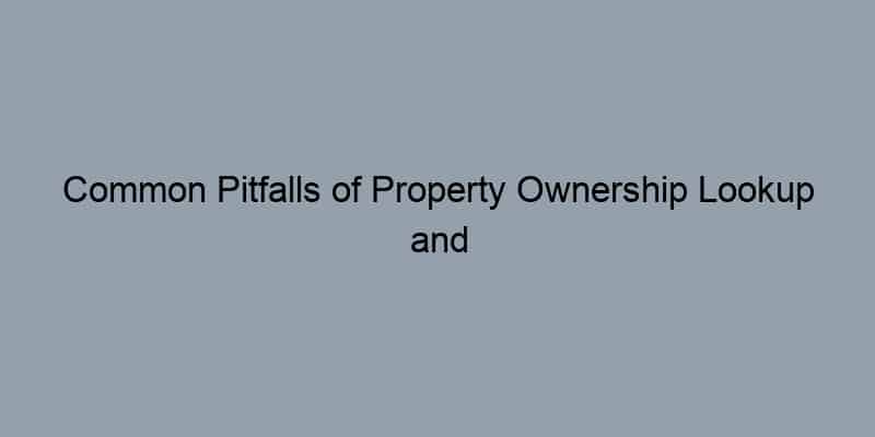 Common Pitfalls of Property Ownership Lookup and How to Avoid Them