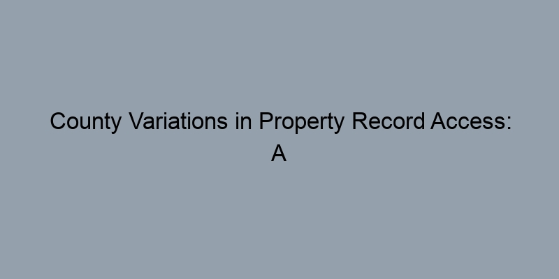 County Variations in Property Record Access: A Comparative Analysis County Variations in Property Record Access: A Comparative Analysis