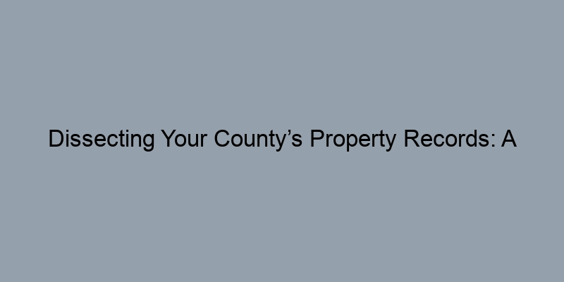 Dissecting Your County’s Property Records: A Guide to APN Searches Dissecting Your County’s Property Records: A Guide to APN Searches