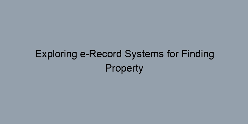 Exploring e-Record Systems for Finding Property Records Quickly