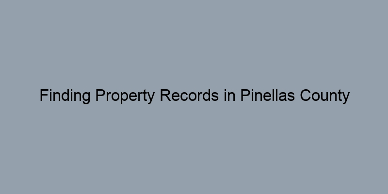 Finding Property Records in Pinellas County Florida: A Step-by-Step Guide by Address Finding Property Records in Pinellas County Florida: A Step-by-Step Guide by Address