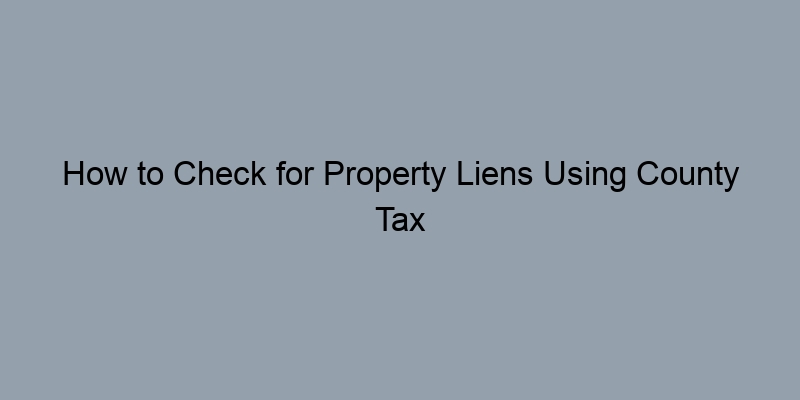 How to Check for Property Liens Using County Tax Records