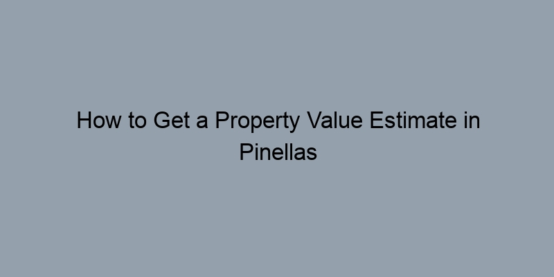 How to Get a Property Value Estimate in Pinellas County, Florida by Address How to Get a Property Value Estimate in Pinellas County, Florida by Address