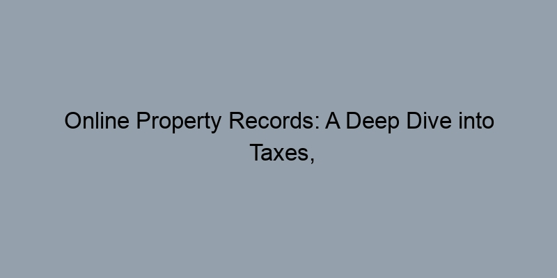 Online Property Records: A Deep Dive into Taxes, Liens, and Sales Information