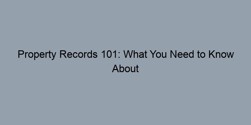 Property Records 101: What You Need to Know About Different Counties Property Records 101: What You Need to Know About Different Counties