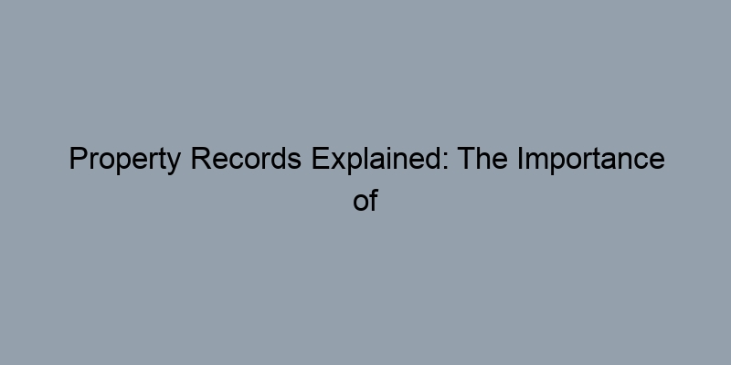 Property Records Explained: The Importance of Public Access
