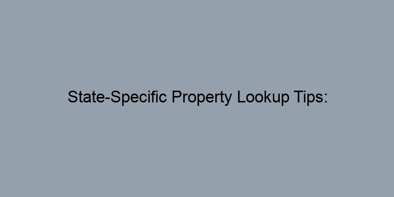 State-Specific Property Lookup Tips: Understanding How Records Vary State-Specific Property Lookup Tips: Understanding How Records Vary