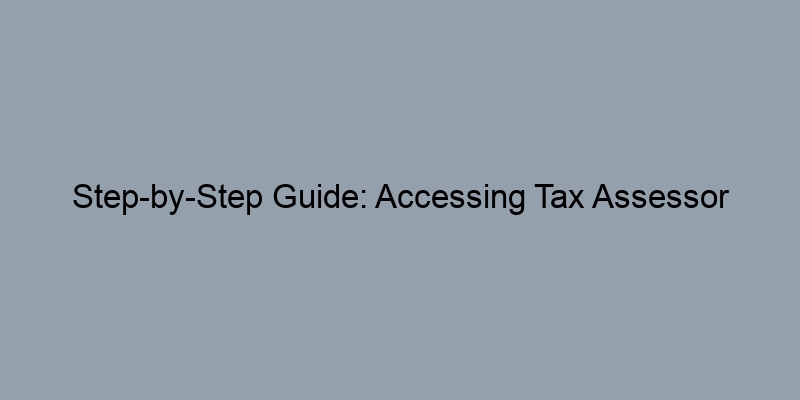 Step-by-Step Guide: Accessing Tax Assessor Records Online Step-by-Step Guide: Accessing Tax Assessor Records Online