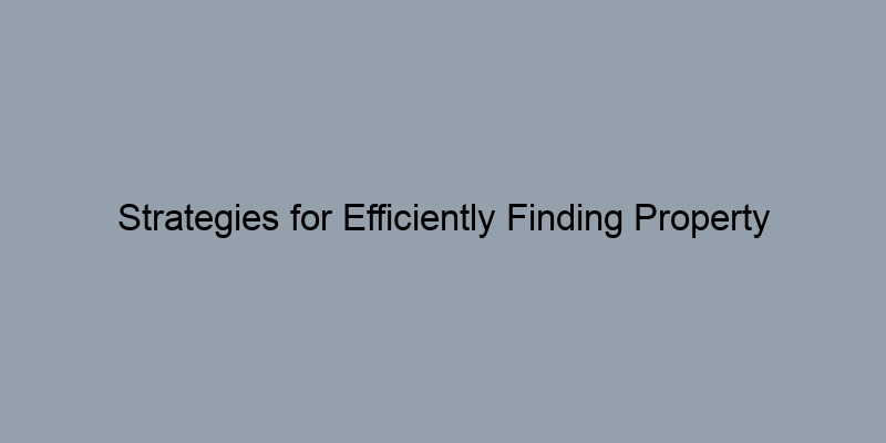 Strategies for Efficiently Finding Property Records at the County Level