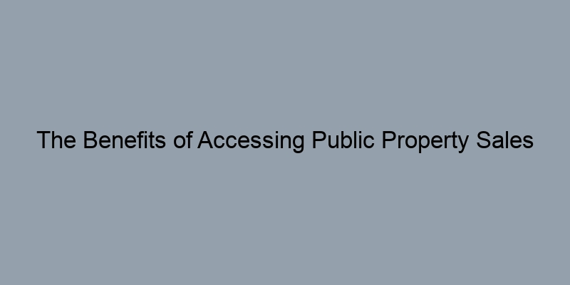 The Benefits of Accessing Public Property Sales Records Online