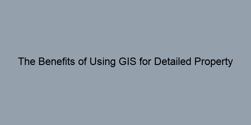 The Benefits of Using GIS for Detailed Property Record Information