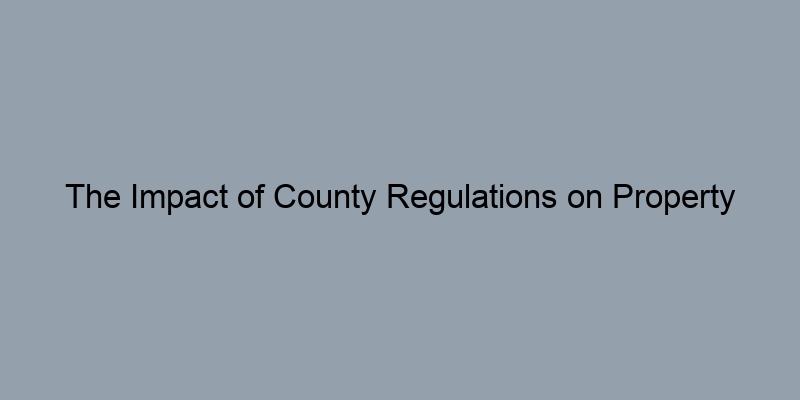 The Impact of County Regulations on Property Record Searches The Impact of County Regulations on Property Record Searches