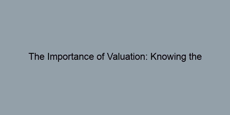 The Importance of Valuation: Knowing the Difference Between Assessed and Market Value The Importance of Valuation: Knowing the Difference Between Assessed and Market Value