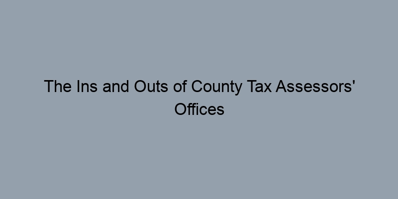 The Ins and Outs of County Tax Assessors' Offices