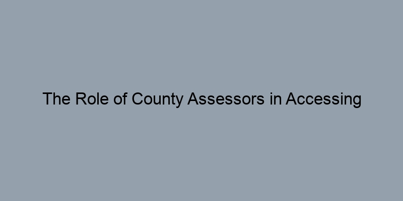 The Role of County Assessors in Accessing Property Records The Role of County Assessors in Accessing Property Records