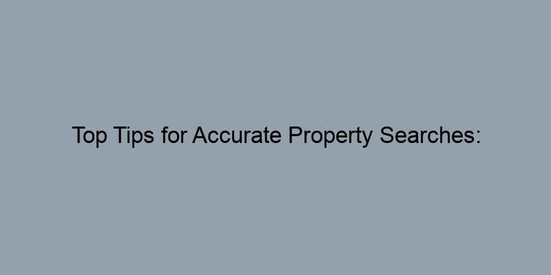Top Tips for Accurate Property Searches: Navigating Public Records with Ease Top Tips for Accurate Property Searches: Navigating Public Records with Ease