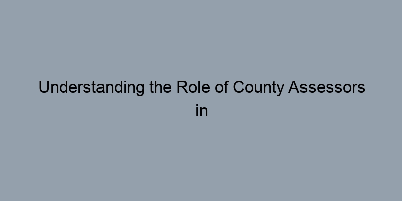 Understanding the Role of County Assessors in Property Record Searches Understanding the Role of County Assessors in Property Record Searches
