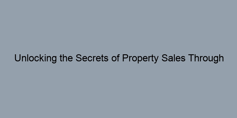Unlocking the Secrets of Property Sales Through County Records Unlocking the Secrets of Property Sales Through County Records