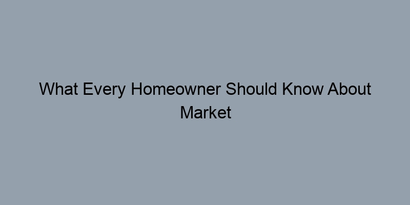 What Every Homeowner Should Know About Market Value and Equity What Every Homeowner Should Know About Market Value and Equity